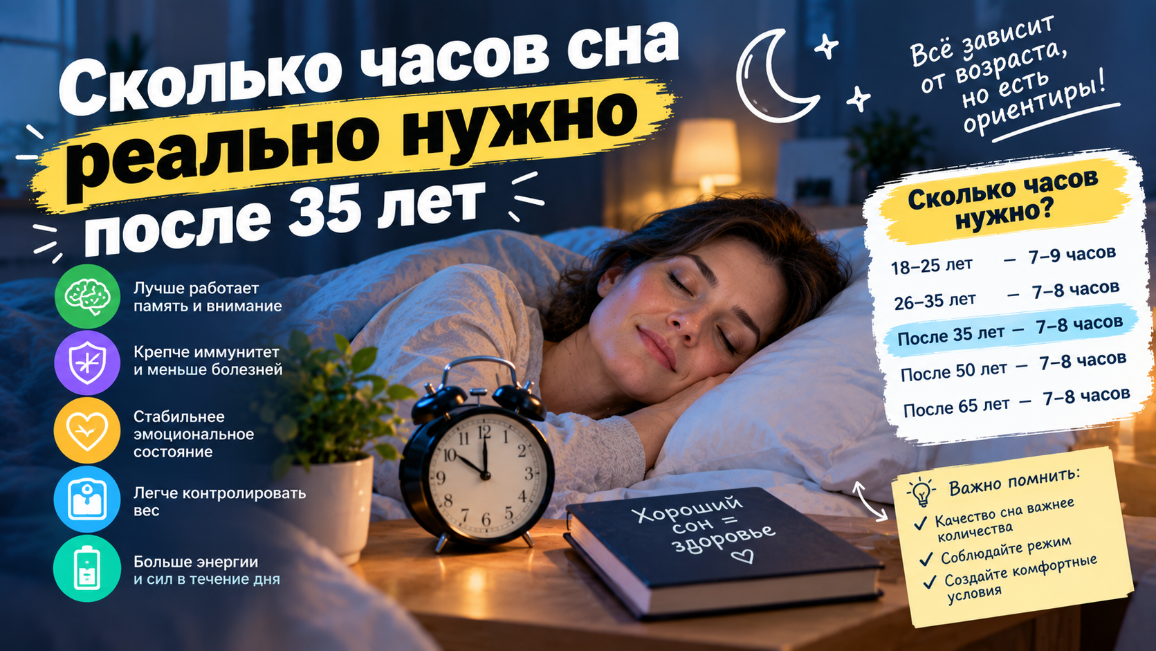 Сколько нужно спать после 35 лет