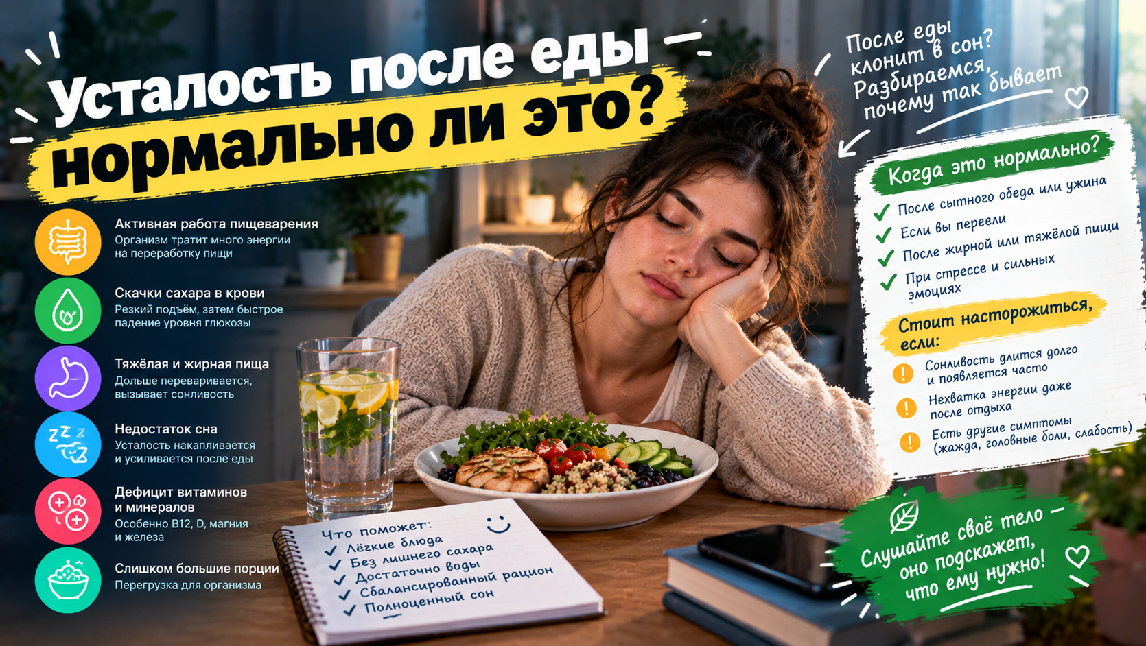 Почему после еды хочется спать и появляется усталость